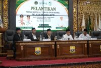 Gubernur Jambi Al Haris menghadiri pelantikan Pengurus Wilayah (PW) Jaringan Kiai dan Santri Nasional (JKSN) Provinsi Jambi beserta jajaran pengurus kabupaten/kota di Ruang Pola Kantor Gubernur Jambi, Rabu (8/7/2026).( poto: jamberita.com).