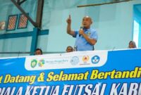 Bupati Bungo H. Dedy Putra, S.H., M.Kn. membuka secara resmi Turnamen Piala Ketua Futsal Kabupaten Bungo di GOR Eks MTQ Lama.(poto: jambiprima.com).