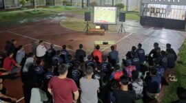 Suasana nonton bareng partai final piala dunia 2026 di Lapas Narkotika Kelas IIB Jambi, Senin (20/7/2026). (poto: ANTARA).