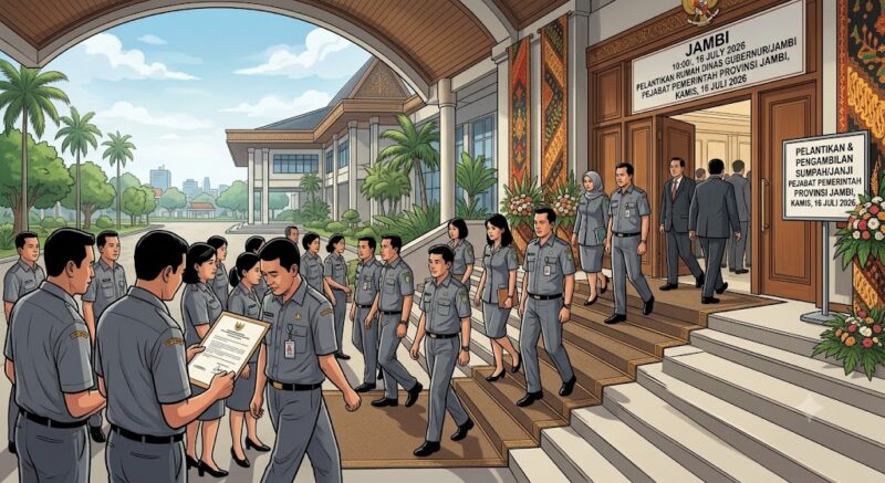 Ilustrasi Gelombang mutasi jabatan Pemprov Jambi tampaknya resmi bergulir pada hari ini, Kamis (16/7/2026).(poto : AI).