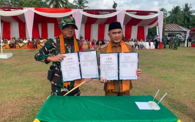 Bupati Bungo H. Dedy Putra bersama Dandim 0416/Bungo Tebo Letkol Inf Yudi Susilo Yudhanto .(poto: jambiprima.com).