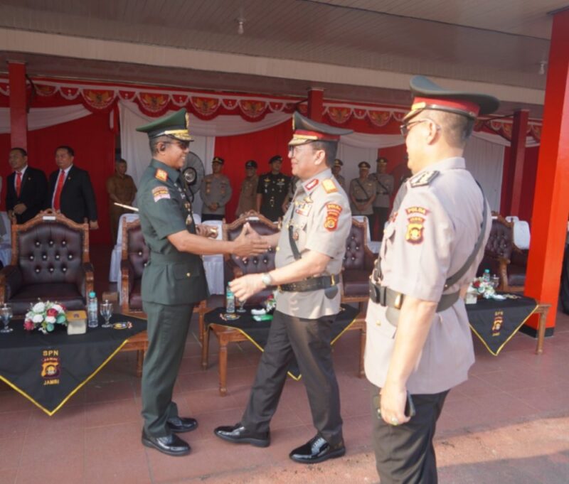 Brigjen TNI Nyamin menghadiri Upacara Pembukaan Pendidikan Bintara Polri Jambi Tahun 2026 pada Senin sore tanggal 20 Juli 2026.(poto: jamberita.com).