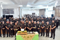 Kejaksaan Tinggi Jambi menggelar peringatan Hari Bhakti Adhyaksa ke-66 dengan penuh khidmat di Aula Kejaksaan Tinggi Jambi pada Rabu, 22 Juli 2026.(poto: jamberita.com).