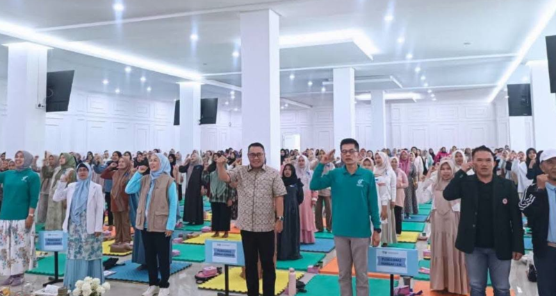 Wali Kota Sungai Penuh Alfin menghadiri Gebyar Kelas Ibu Hamil se-Kota Sungai Penuh di Aula Perpustakaan Digital Kampus IAIN Kerinci pada Minggu (26/7).(poto: istimewa).