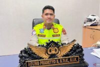 Kasat Lantas Polres Batang Hari AKP Agung Prasetyo di Muara Bulian, Jumat (10/7/2026).( poto: ANTARA).