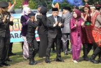 Gubernur Jambi, Al Haris, pada acara peringatan Hari Bhayangkara ke-80, di Lapangan Garuda, Kantor Gubernur Jambi, Rabu 1 Juli 2026.( poto : infojambi.com )
