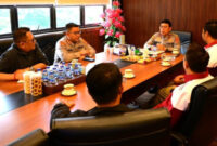 Brigjen Pol Benny Ali menerima audiensi pengurus Organisasi Domino Jambi di Ruang Kerja Wakapolda Jambi pada Selasa, 28 Juli 2026.(poto: infojambi.com).