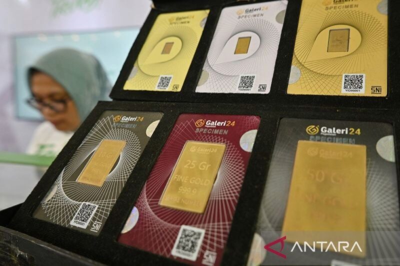 Harga emas Pegadaian hari ini resmi naik serempak.(ilusdtrasi poto : ANTARA).