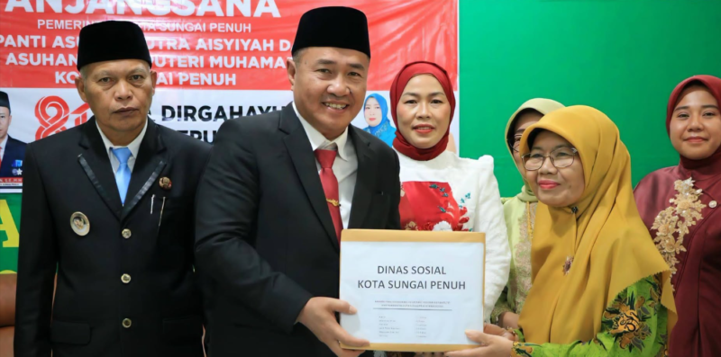 Wali Kota Sungai Penuh Alfin memimpin langsung anjangsana Pemkot Sungai Penuh ke Panti Asuhan Aisyiyah pada Sabtu (15/8/2026).(poto: seriusnews.id).