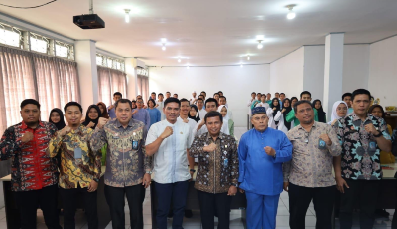 Kantor Wilayah Kementerian Hukum Jambi menggelar kegiatan sosialisasi penerimaan mahasiswa POLTEKPIN 2026 di SMAN Titian Teras H. Abdurrahman Sayoeti Jambi pada Jumat (28/8/2026).(poto: istimewa).