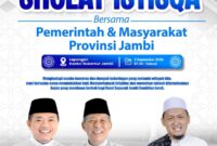 Pemerintah Provinsi Jambi mengundang seluruh lapisan warga untuk menggelar sholat istisqa pemprov jambi secara berjamaah di pusat pemerintahan kota.(poto: Disdik jambi).