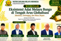 Pengurus Daerah Ikatan Sarjana Melayu Indonesia menggelar webinar keilmuan sebelum pelantikan pengurus ISMI Bungo pada Sabtu, 29 Agustus 2026.(Poto: istimewa).