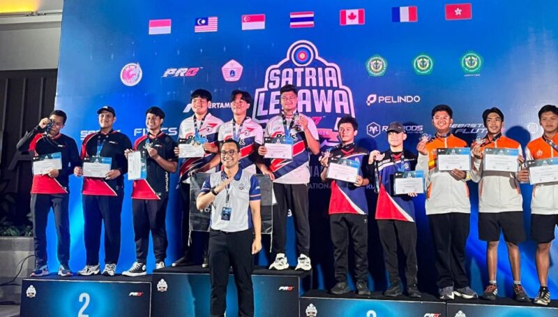 Atlet panahan Jambi raih medali emas beregu compound putra 50 meter di ajang internasional Satria Legawa Pro Archery Championship 2026 Jakarta.(poto: jamberita.com).