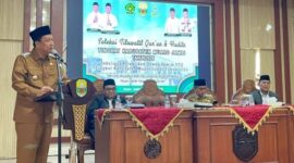 Bupati Muaro Jambi Dr. Bambang Bayu Suseno memimpin secara langsung prosesi Pelantikan Dewan Hakim STQH Tingkat Kabupaten Muaro Jambi Tahun 2026.(poto: jambiprima.com).
