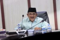 Bupati Tanjung Jabung Barat Anwar Sadat mengikuti rapat koordinasi khusus guna memperkuat pelaksanaan program makan bergizi gratis di daerah.(poto: jamberita.com).