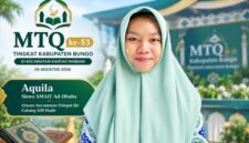 Aquila, siswa SMAIT Ad-Dhuha yang menjadi utusan Kecamatan Pelepat Ilir pada cabang 500 Hadis MTQ ke-53 tingkat Kabupaten Bungo.(poto: seriusnews.id).