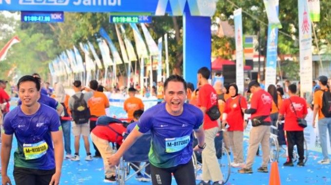 Lapangan Garuda Kantor Gubernur Jambi menyajikan pemandangan semarak pada Minggu (9/8/2026) pagi.(poto: jambiprima.com).