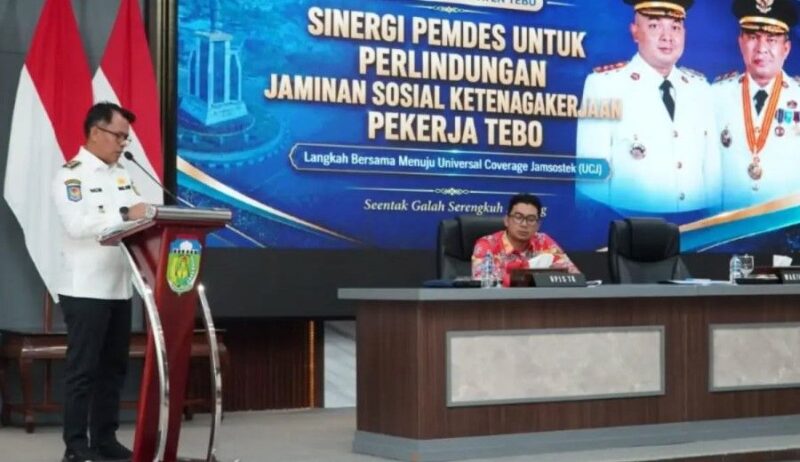 Pemkab Tebo mengevaluasi kepesertaan BPJS Ketenagakerjaan perangkat desa.(poto: jambiprima.com).