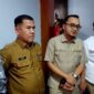 Ketua DPRD Tebo Khalis Mustiko bersama sejumlah pejabat dan pihak terkait usai pembahasan Banggar DPRD Tebo mengenai Transfer ke Daerah (TKD),(poto: jambiprima.com).