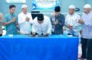 Wakil Bupati Bungo Ust. Tri Wahyu Hidayat meresmikan Hall Bulu Tangkis Pangeran di Jalan Ibrahim Syamsir.(poto: jambiprima.com).