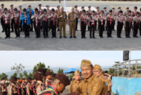 Wakil Bupati Kerinci H. Murison resmi melepas kontingen pramuka kerinci jamnas menuju ajang bertaraf nasional.(poto: istimewa).
