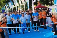 Gubernur Jambi Al Haris menghadiri langsung ajang Presisi Merdeka Run 2026 yang berlangsung di Kota Jambi pada Minggu, 9 Agustus 2026.(poto: jambione.com).