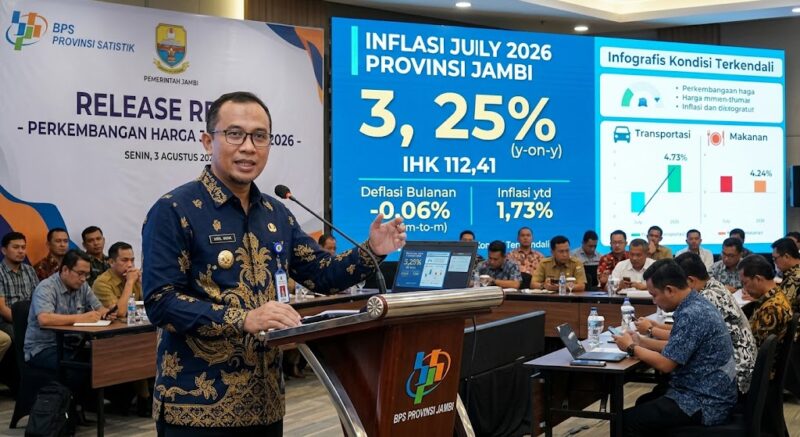 Badan Pusat Statistik mencatat inflasi tahunan provinsi jambi mencapai 3,25 persen dengan Indeks Harga Konsumen sebesar 112,41 pada Juli 2026.(ilustrasi poto: AI).