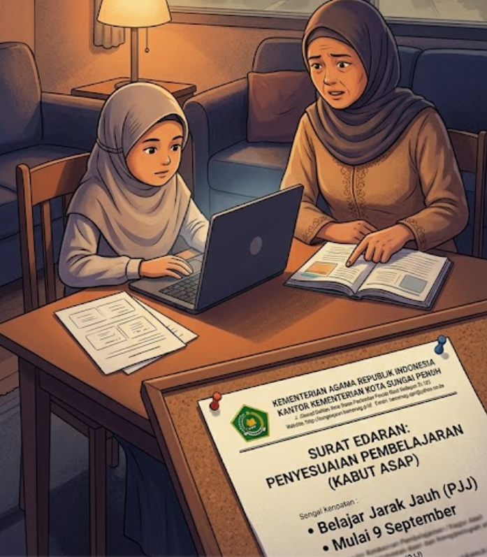 Ilustrasi PJJ.(poto: AI).
