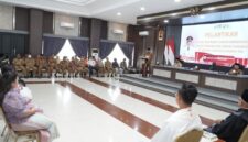 Bupati Tebo Agus Rubiyanto resmi memimpin pelantikan pejabat pemkab tebo bertempat di Aula Utama Pendopo Rumah Dinas Bupati Tebo pada Selasa (8/9/2026).(poto: jambiprima.com).