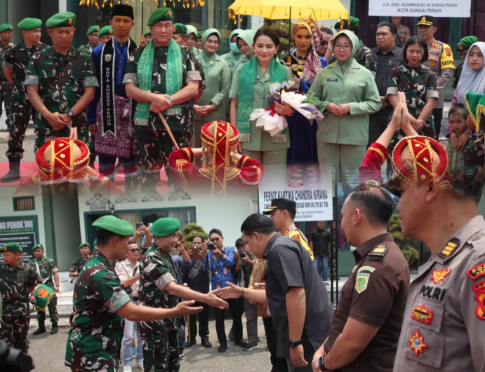 Ketua DPRD Kota Sungai Penuh Hutri Randa menghadiri kegiatan penyambutan kunjungan kerja Pangdam XX Tuanku Imam Bonjol di Makodim 0417/Kerinci pada Kamis (17/09).(poto: istimewa).