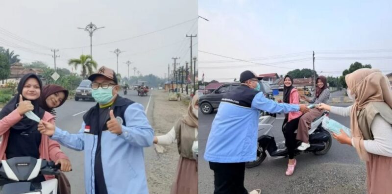 Dewan Pengurus Daerah Badan Komunikasi Pemuda Remaja Masjid Indonesia (DPD BKPRMI) Kabupaten Tebo menggelar pembagian masker gratis Tebo pada Selasa (1/9/2026).(poto: jambiprima.com).
