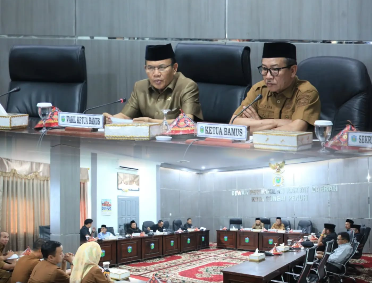 Dewan Perwakilan Rakyat Daerah Kota Sungai Penuh melaksanakan rapat bamus dprd sungai untuk menyusun agenda kerja Masa Persidangan I Tahun 2026 pada Selasa (15/09).(poto: istimewa).