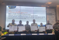 Wali Kota Sungai Penuh, Alfin, SH, menandatangani dokumen kerja sama tersebut secara langsung di Gedung ATR/BPN, Jakarta Selatan, Kamis (3/9).(poto: ist).