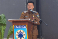 Sekretaris Daerah Kota Sungai Penuh Alpian menghadiri kegiatan LDK SMAN 1 Sungai Penuh yang berlangsung meriah di DEC Convention Hall pada Selasa, 15 September 2026.(poto: istimewa).