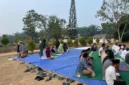 PTPN IV Regional IV menggelar Salat Istisqa dan membagikan bantuan sembako untuk warga terdampak kemarau panjang di Kabupaten Batanghari.(poto: lihatjambi.com).