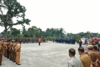 Pemerintah Kabupaten Merangin menggelar siaga darurat cegah karhutla dalam bentuk apel di halaman Kantor Bupati Merangin, Senin (7/9/2026).(poto: kominfo).
