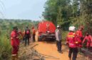 Tim Gabungan Satuan Tugas Penanganan Karhutla langsung bergerak cepat mengecek titik panas di Desa Sarana Jaya, Kecamatan Bathin III, Kabupaten Bungo, Jambi, Rabu (9/9/2026).(poto: ist).