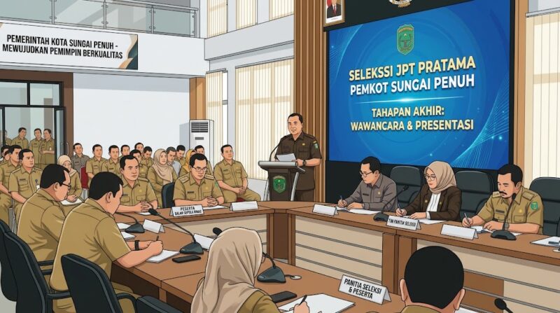 Ilustrasi seleksi kepala OPD Sungai Penuh.(poto: AI).