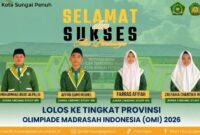 Empat siswa MTsN 1 Kota Sungai Penuh berhasil melaju ke tingkat provinsi setelah menorehkan prestasi dalam Olimpiade Madrasah Indonesia tingkat kota.(poto: mtsn1sungaipenuh.).