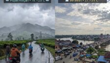 rintik hujan sejuk di Kerinci (18-25°C) & langit berawan hangat di Kota Jambi (27-35°C).(poto: ilustrasi AI).