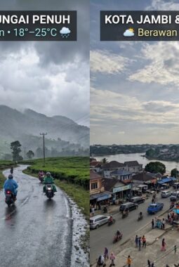 Cuaca Jambi Hari Ini: Kerinci Hujan, Sarolangun Tembus 36 Derajat