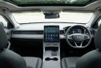 Tampilan modern kabin Lepas E4 EV yang dilengkapi layar sentuh vertikal 13,2 inci dan sunroof untuk kenyamanan harian.(poto: AI).