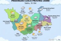 Peta prakiraan cuaca kabupaten dan kota di Provinsi Jambi untuk Sabtu, 31 Oktober.(poto: jemarionline.com).