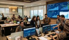 Ilustrasi Suasana kerja di kantor PT Kliring Berjangka Indonesia (KBI), yang mencatat lonjakan transaksi 109,4% hingga September 2026.(poto: AI).