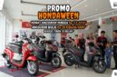 Ilustrasi suasana dealer Sinsen Jambi saat promo Hondaween 2026 tawarkan diskon angsuran Scoopy dan Vario 160.(poto: AI).