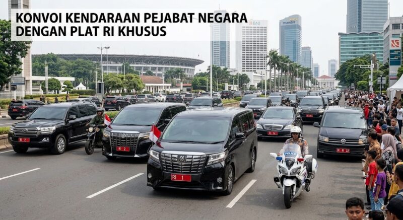 Ilustrasi konvoi kendaraan Pejabat Negara.(poto: AI).