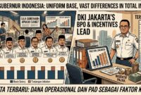 Ilustrasi Besaran gaji gubernur Indonesia ternyata setara, namun fasilitas dan dana operasional DKI Jakarta membuat total penghasilannya menjadi yang tertinggi.(poto: AI).