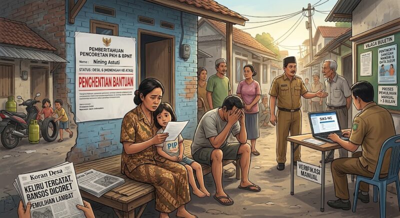 Dampak salah data desil jika tidak di sanggah.(ilustrasi poto: AI).