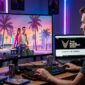 Ilustrasi Seorang jurnalis menguji GTA 6 jelang batas kelayakan nominasi ajang The Game Awards 2026 di depan layar monitor.(poto: AI).