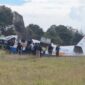 Pesawat Asian One Air seri PK LTF mengalami kecelakaan tunggal saat mendarat di Bandara Bilorai, Kabupaten Intan Jaya, Papua Tengah, Sabtu (24/10/2026) pagi.(poto: kompas.com).